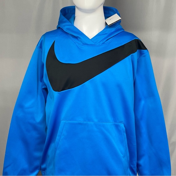 New Large Nike Blue Loose Fit Blue Black Hoodie Sweatshirt - Picture 2 of 6